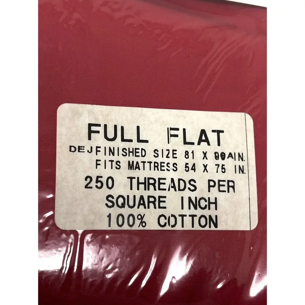 Vintage Ralph Lauren Red Full Flat Sheet *IRREGULAR* New In Package USA MADE NIP